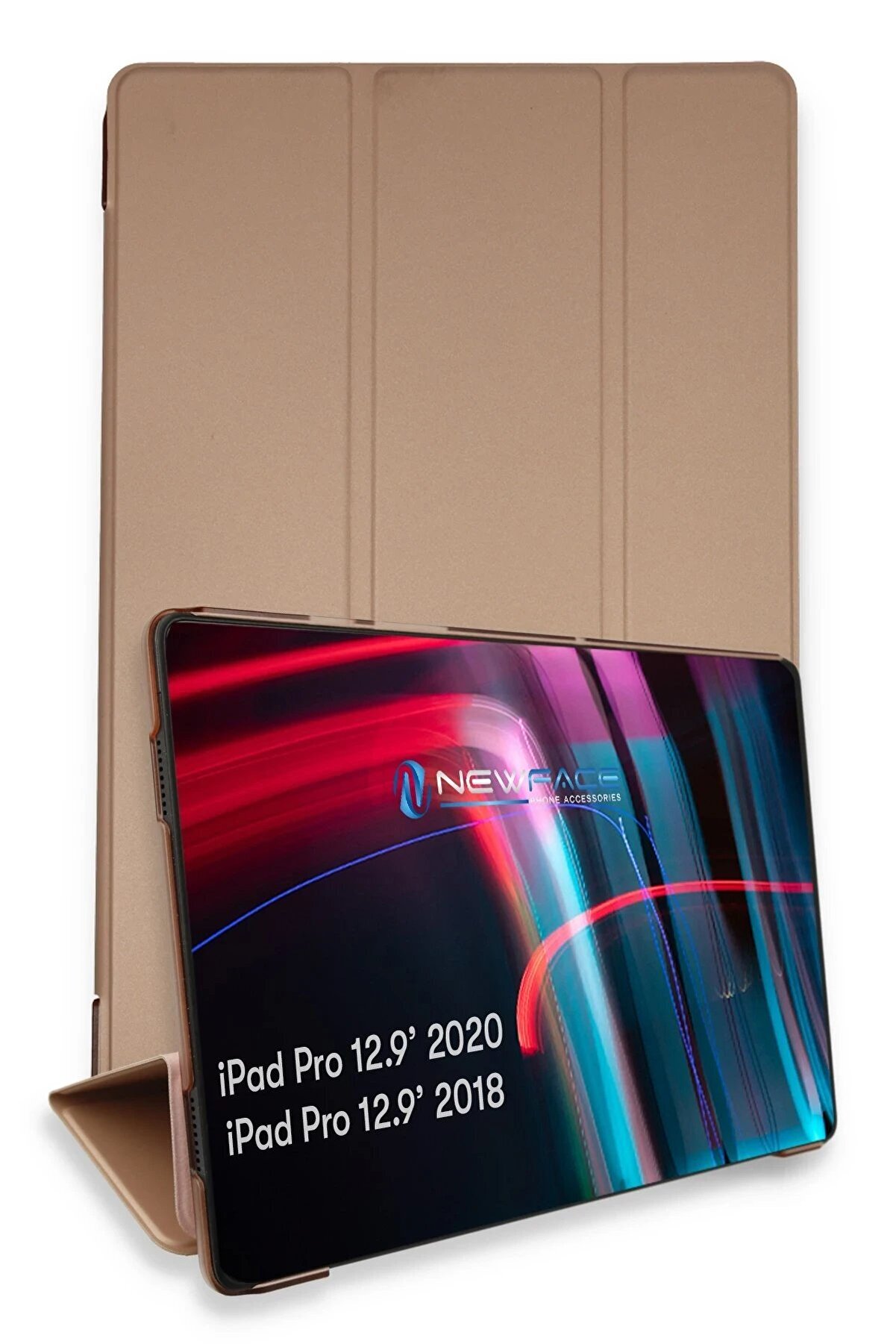 CepteToptan iPad Pro 12.9 (2021) Kılıf Tablet Smart Kılıf - Rose Gold - DROPX4579-3471