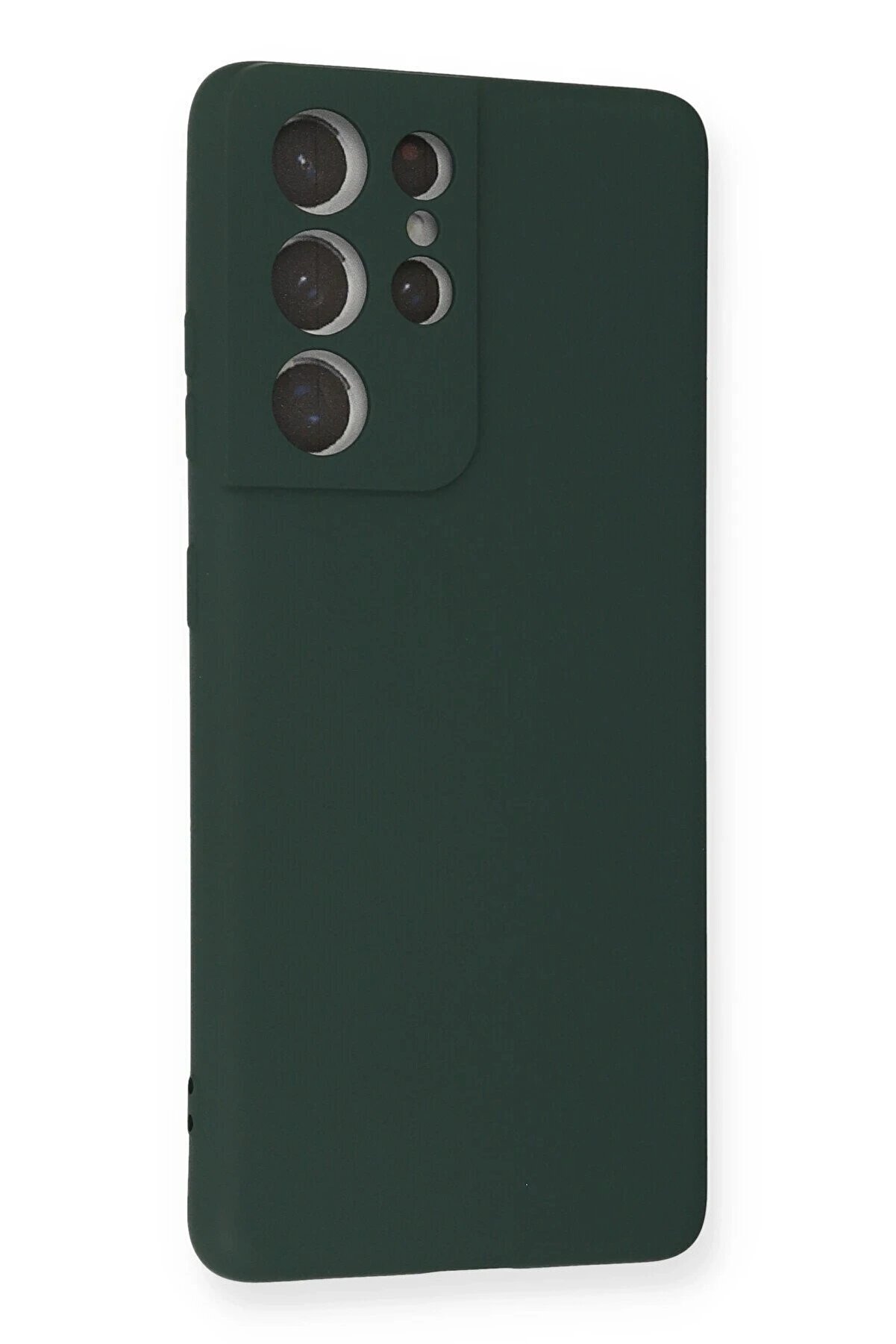 Samsung Galaxy S21 Ultra Kılıf Nano İ&ccedil;i̇ Kadi̇fe Si̇li̇kon - Koyu Yeşi̇l - Dropx1583-1624