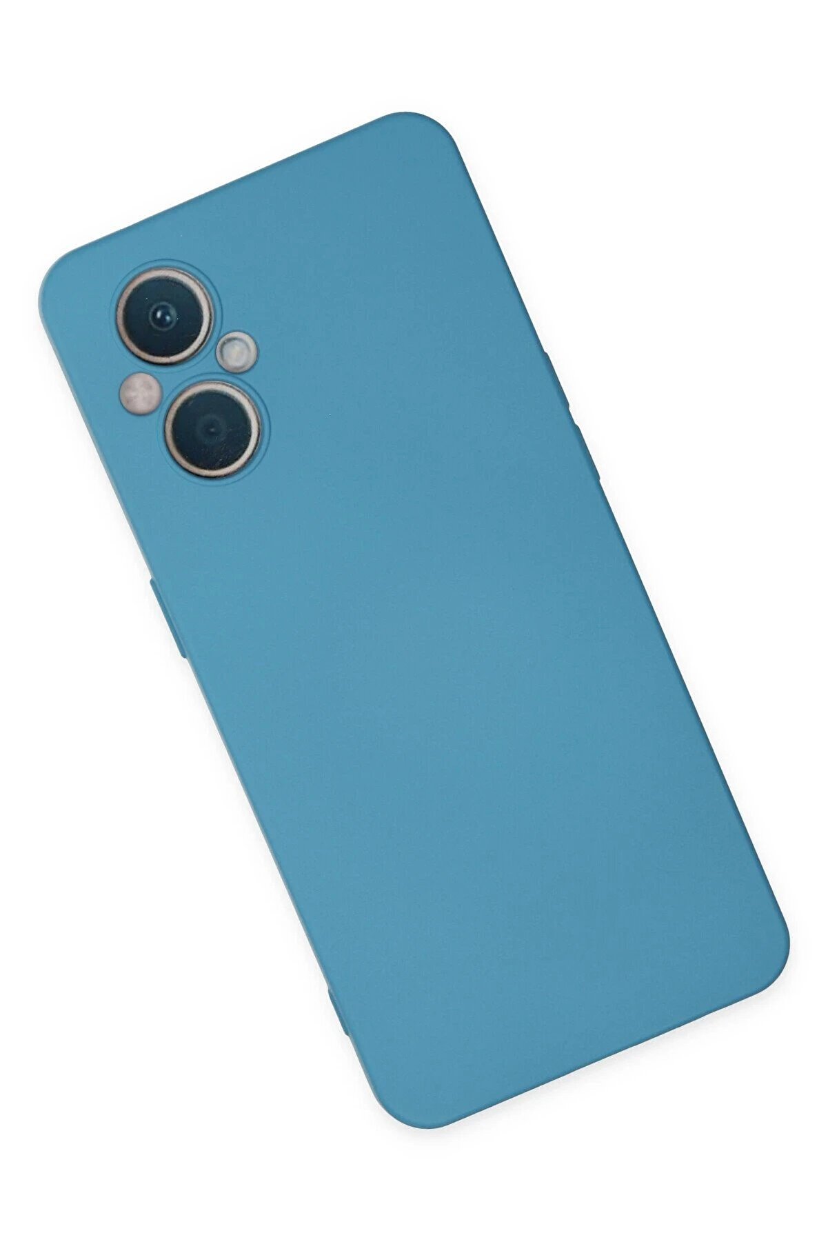 Oppo Reno 7 Li̇te Kılıf Nano İ&ccedil;i̇ Kadi̇fe Si̇li̇kon - Mavi̇ - Dropx3894-4405