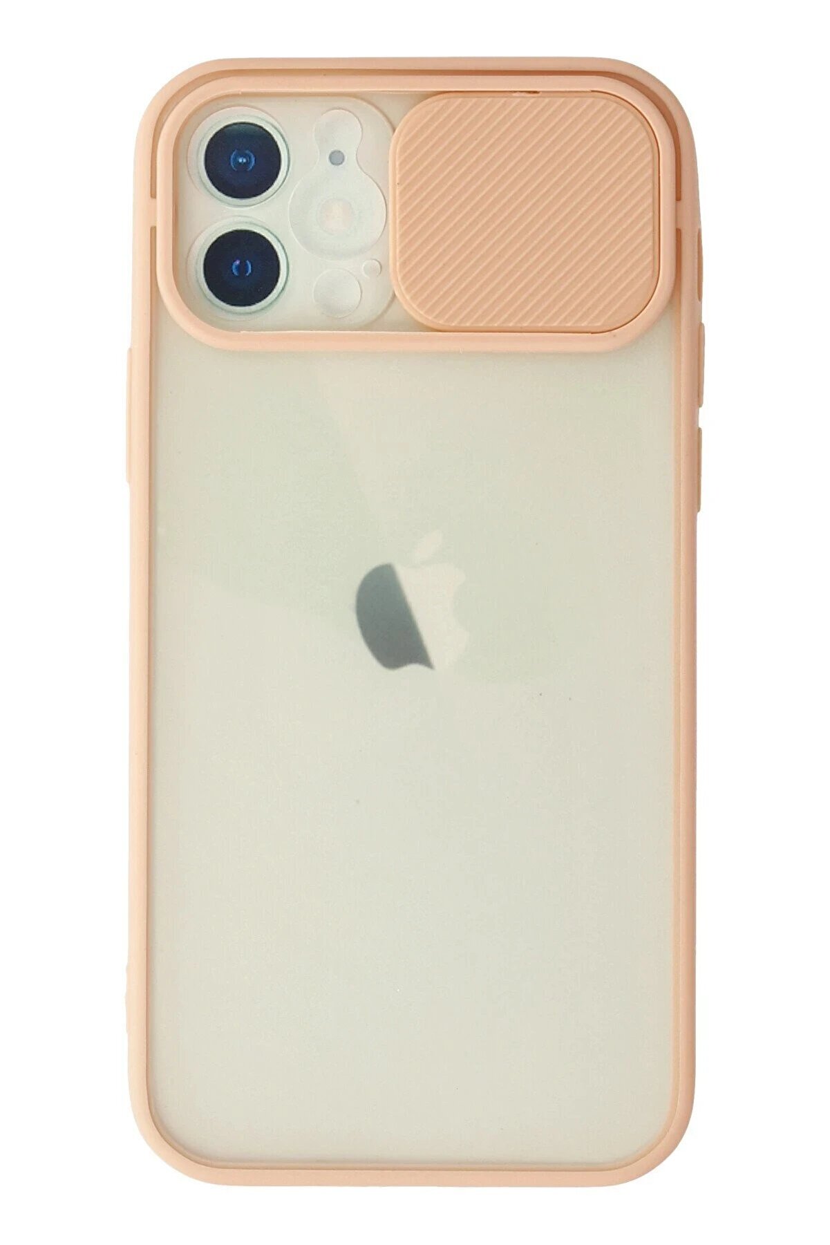 CepteToptan iPhone 12 Kılıf Palm Buzlu Kamera Sürgülü Silikon - Pembe - DROPX9830-4487