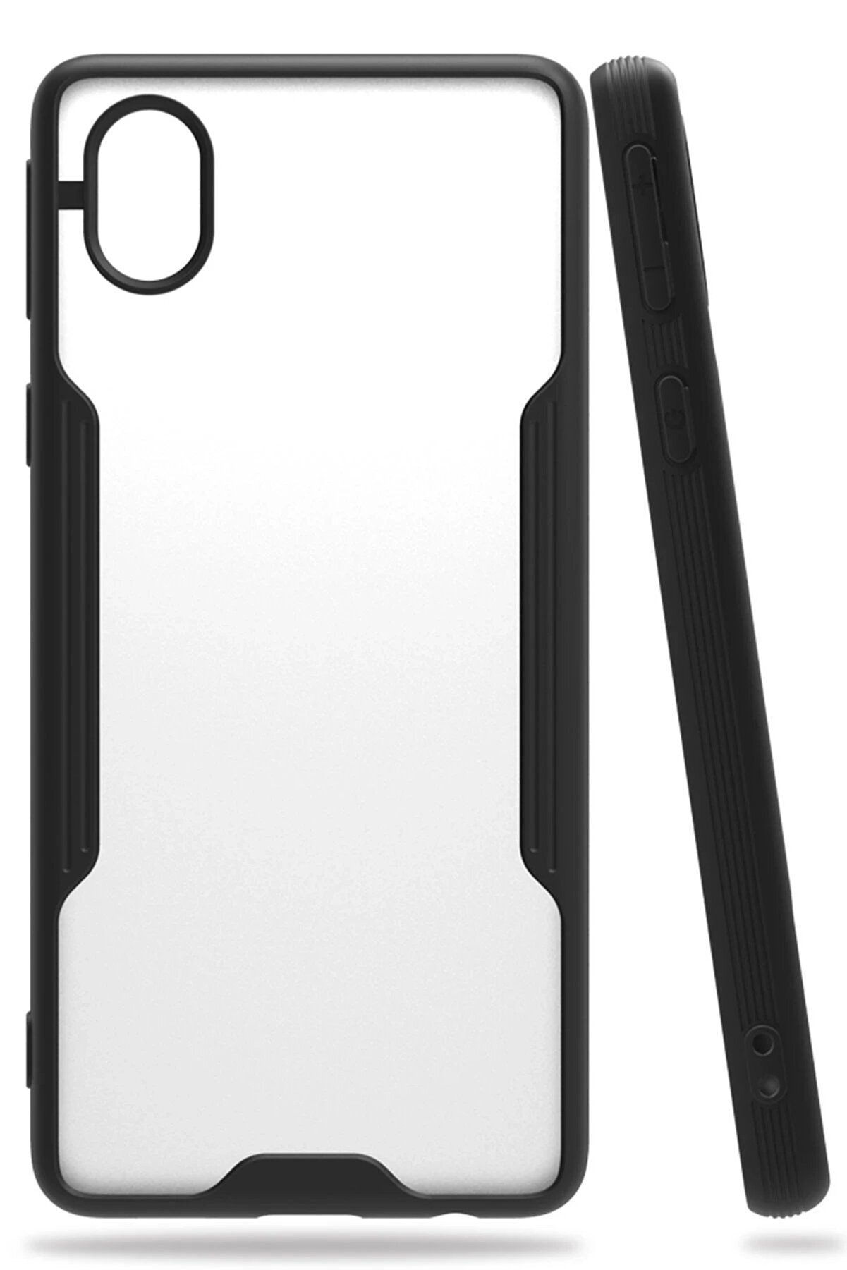 CepteToptan Samsung Galaxy A01 Core Kılıf Platin Silikon - Siyah - DROPX9428-2789