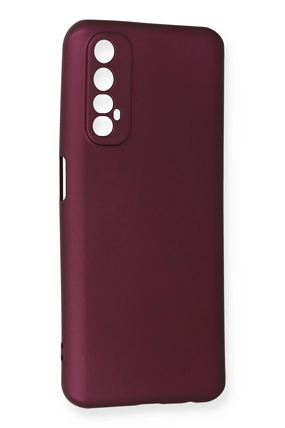 Realme 7 Kılıf Fi̇rst Si̇li̇kon - Mürdüm - Dropx4317-3133