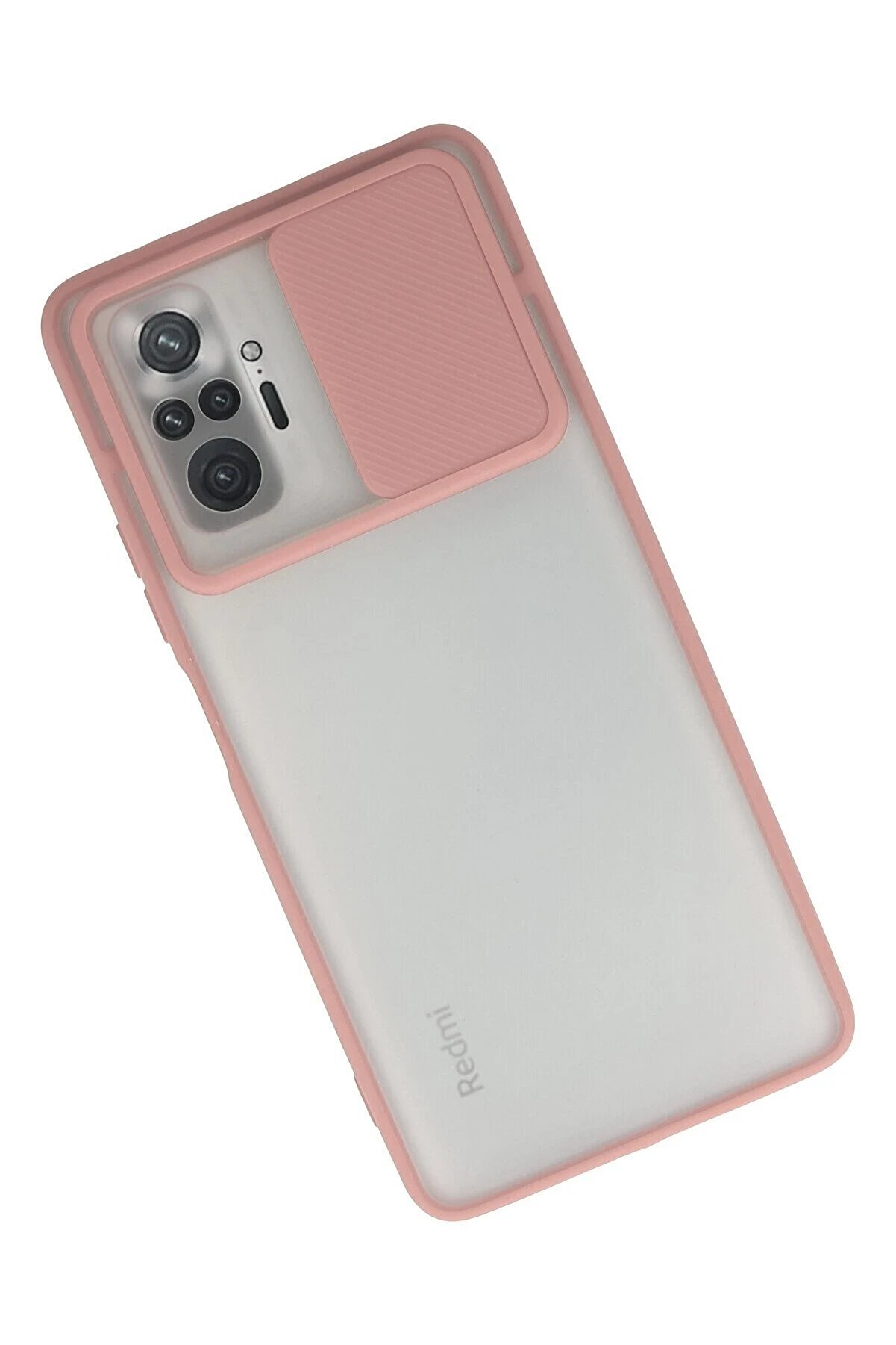 Xi̇aomi̇ Redmi̇ Note 10 Pro Kılıf Palm Buzlu Kamera Sürgülü Si̇li̇kon - Pembe - Dropx5781-5515
