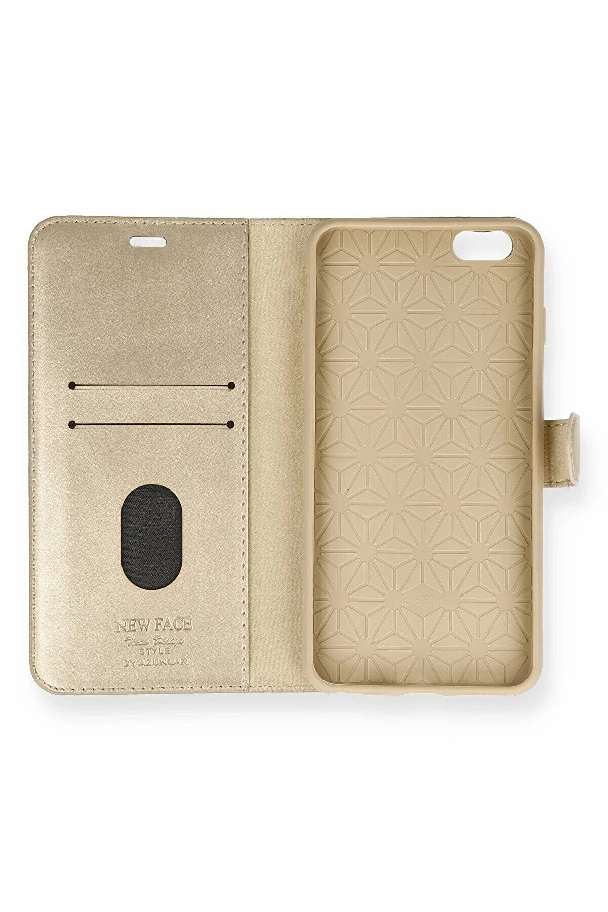 İphone 6 Plus Kılıf Trend S Plus Kapaklı Kılıf - Gold - Dropx6482-6970