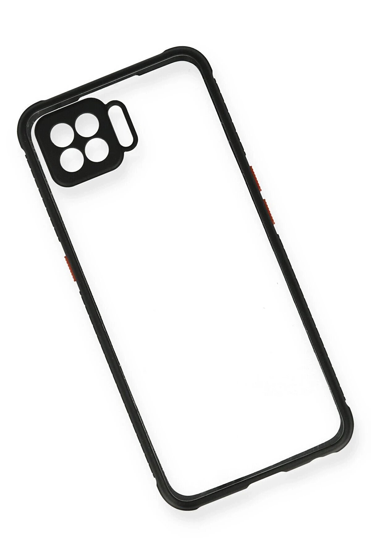 Oppo A73 Kılıf Mi̇ami̇ Şeffaf Si̇li̇kon - Si̇yah - Dropx6137-8330