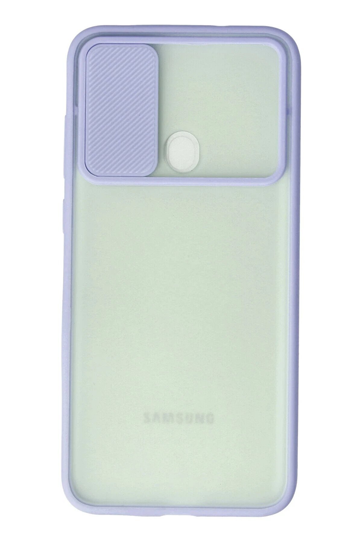 Samsung Galaxy A11 Kılıf Palm Buzlu Kamera S&uuml;rg&uuml;l&uuml; Si̇li̇kon - Li̇la - Dropx6469-1325