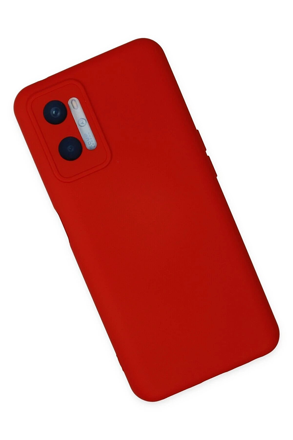 Oppo A96 Kılıf Nano İçi̇ Kadi̇fe Si̇li̇kon - Kırmızı - Dropx5659-1571