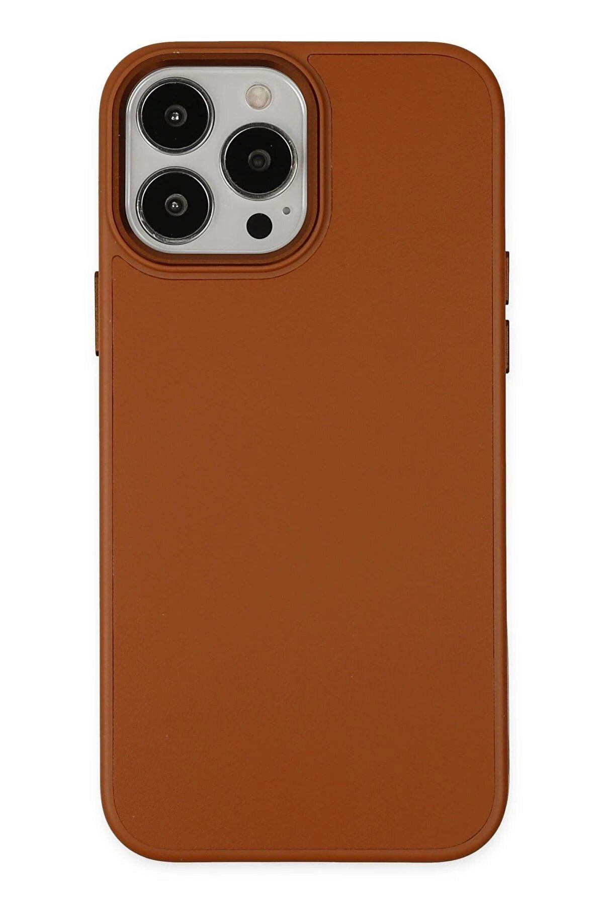 CepteToptan iPhone 13 Pro Kılıf Asya Deri Silikon - Kahverengi - DROPX9983-1718