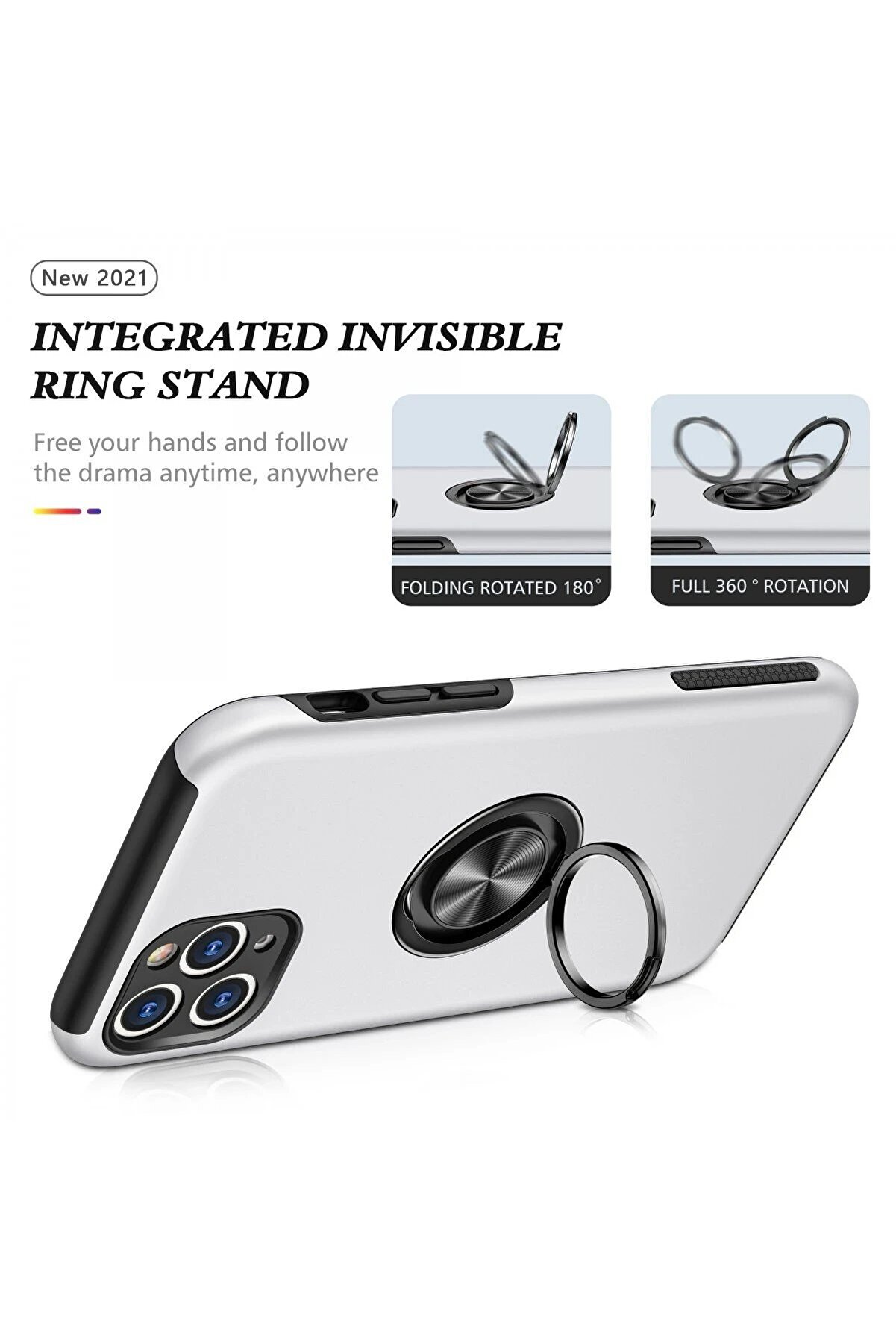 İphone 11 Pro Max Kılıf Eli̇t Y&uuml;z&uuml;kl&uuml; Kapak - G&uuml;m&uuml;ş - Dropx6214-4179