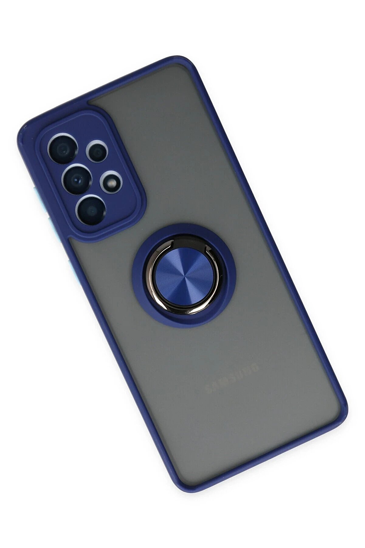 Samsung Galaxy A33 5G Kılıf Montreal Yüzüklü Si̇li̇kon Kapak - Laci̇vert - Dropx5161-3660