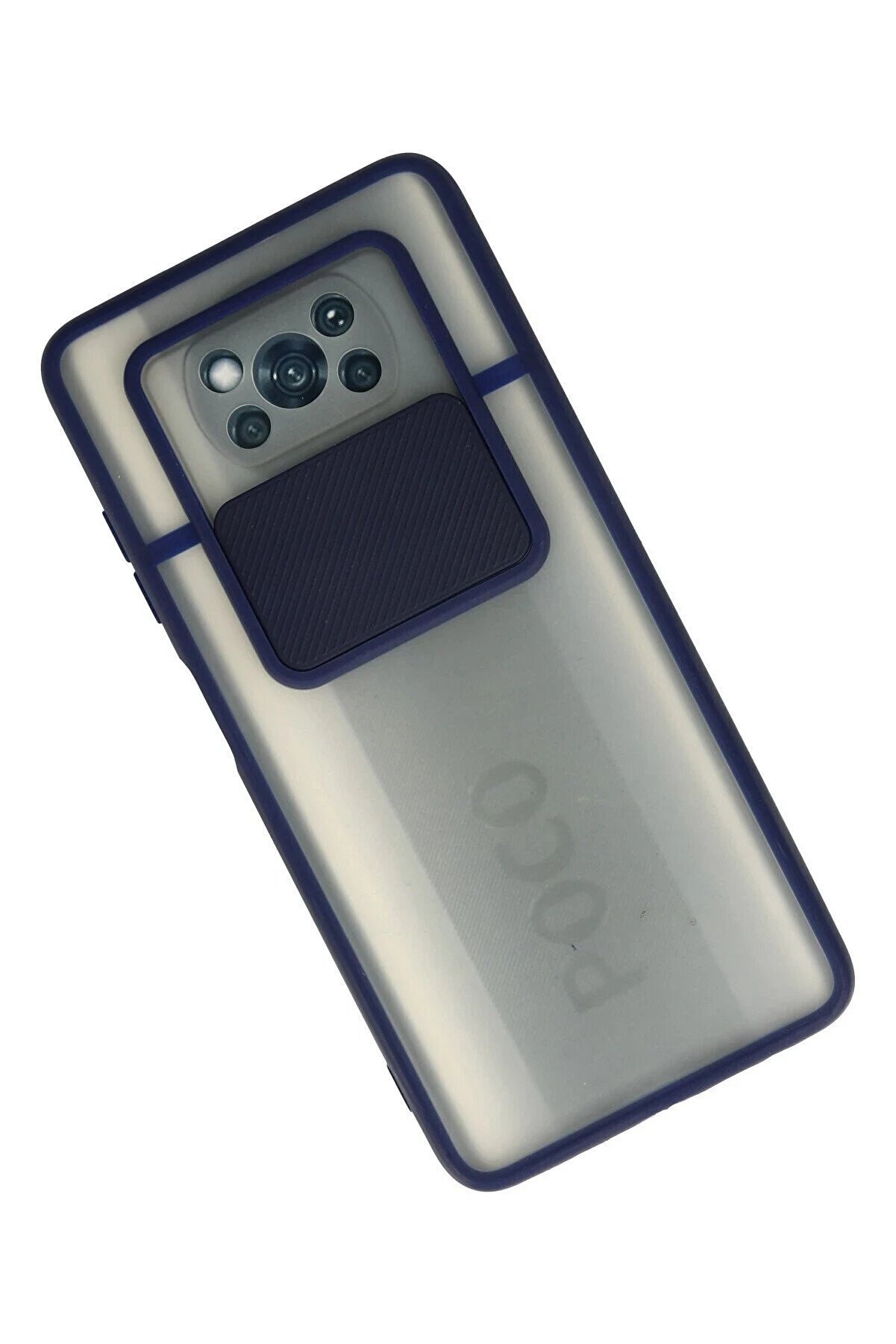 Xi̇aomi̇ Pocophone X3 Kılıf Palm Buzlu Kamera Sürgülü Si̇li̇kon - Laci̇vert - Dropx7265-3210