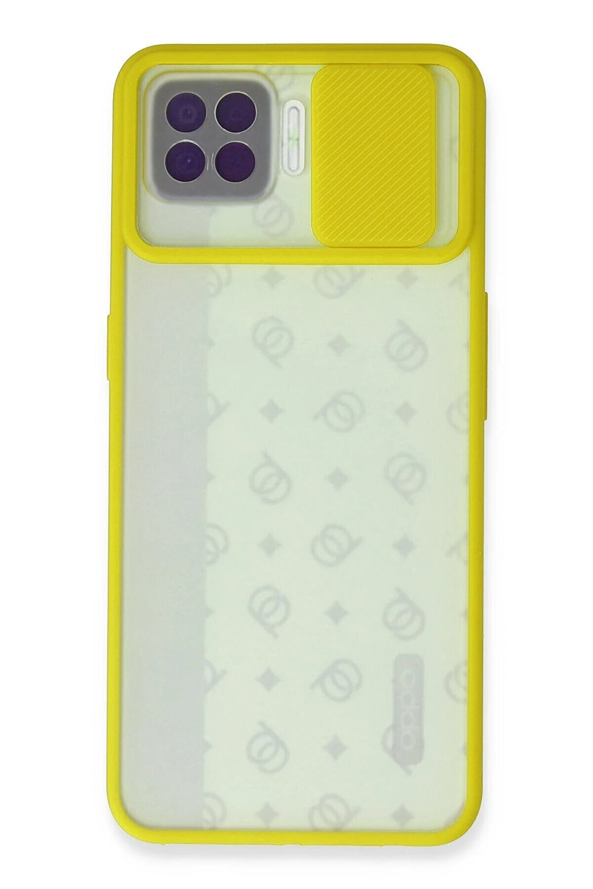 Oppo Reno 4 Li̇te Kılıf Palm Buzlu Kamera Sürgülü Si̇li̇kon - Sarı - Dropx9208-7173
