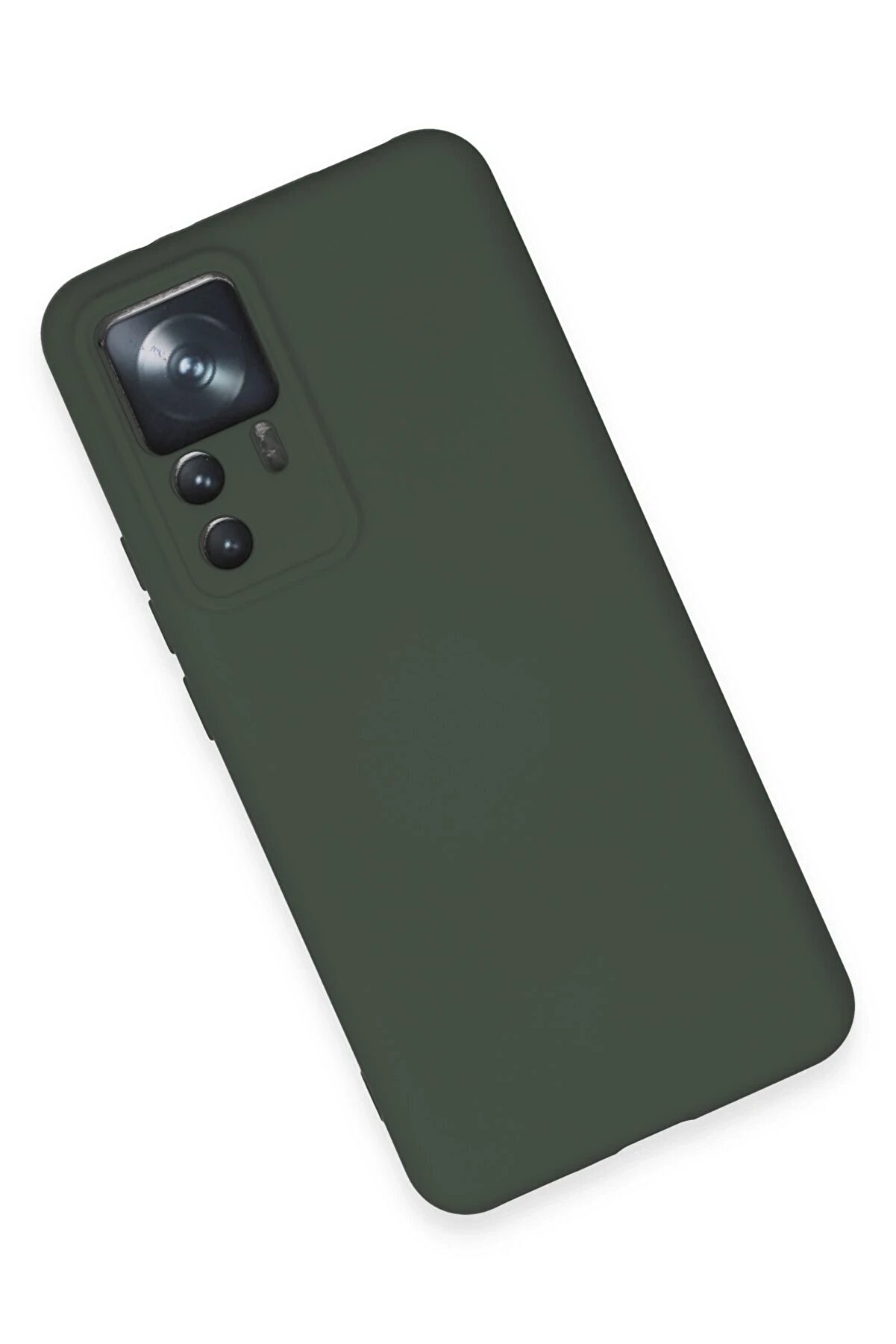 Xi̇aomi̇ Mi̇ 12T Pro Kılıf Nano İçi̇ Kadi̇fe Si̇li̇kon - Koyu Yeşi̇l - Dropx1507-5554