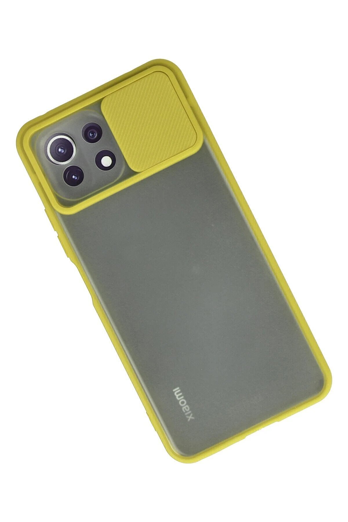 Xi̇aomi̇ Mi̇ 11 Li̇te Kılıf Palm Buzlu Kamera S&uuml;rg&uuml;l&uuml; Si̇li̇kon - Sarı - Dropx3040-7430
