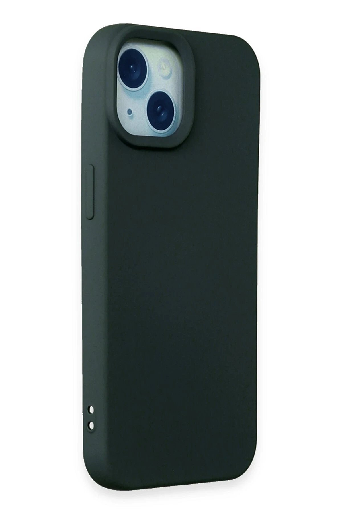 İphone 15 Kılıf Nano İçi̇ Kadi̇fe Si̇li̇kon - Koyu Yeşi̇l - Dropx9537-3867