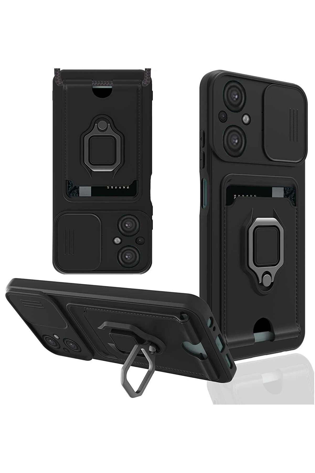 CepteToptan Xiaomi Poco M5 Kılıf Zuma Kartvizitli Y&uuml;z&uuml;kl&uuml; Silikon - Siyah - DROPX6862-1591