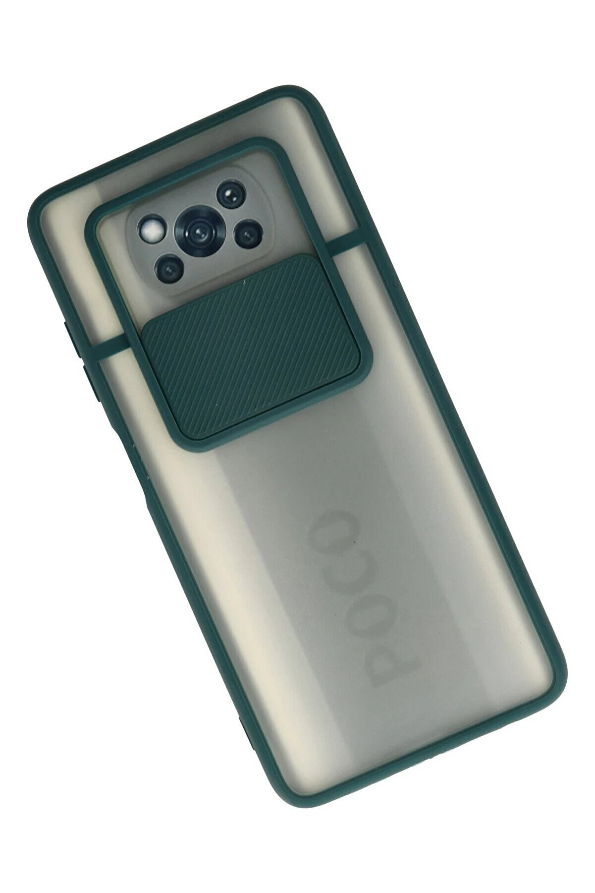 Xi̇aomi̇ Pocophone X3 Kılıf Palm Buzlu Kamera Sürgülü Si̇li̇kon - Yeşi̇l - Dropx4196-3152