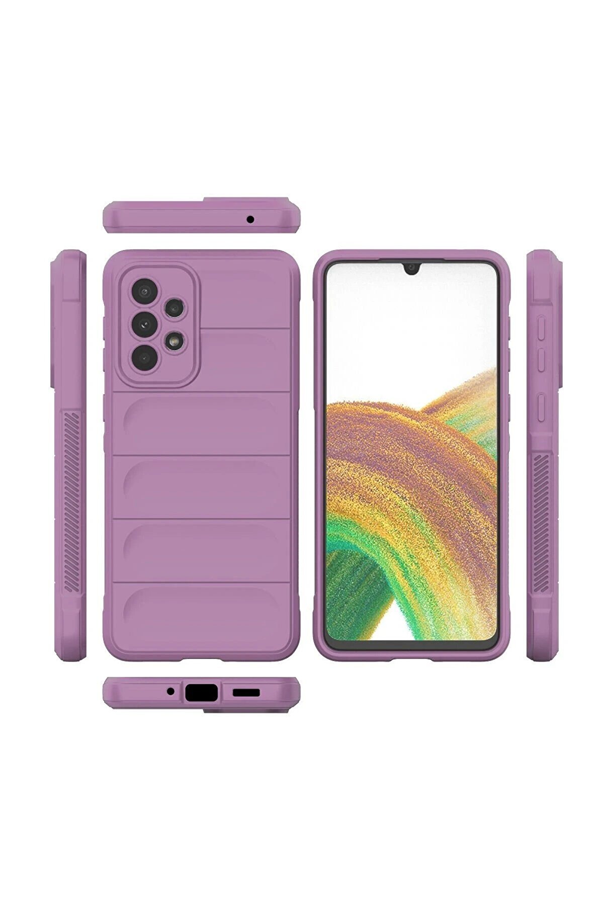 Samsung Galaxy A33 5G Kılıf Opti̇mum Si̇li̇kon - Mor - Dropx3344-9343