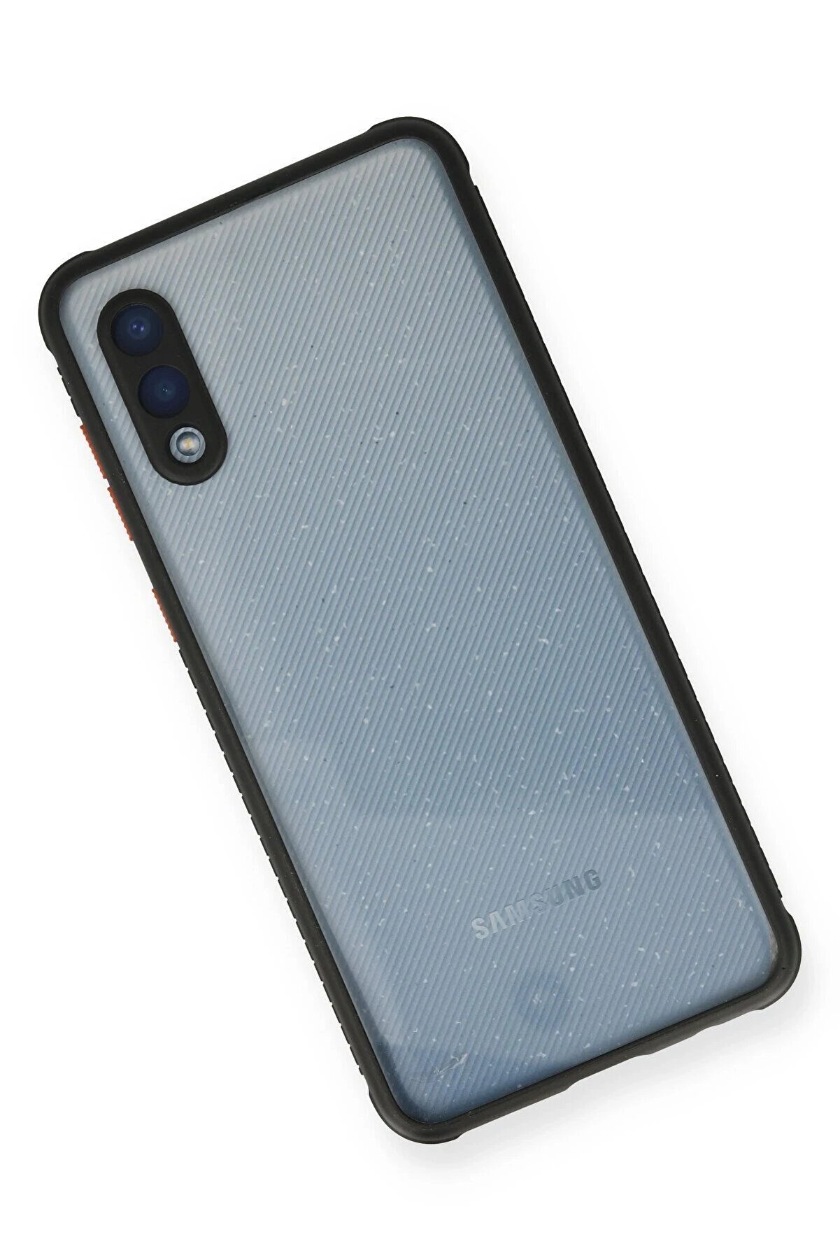 Samsung Galaxy A02 Kılıf Mi̇ami̇ Şeffaf Si̇li̇kon - Si̇yah - Dropx7354-7682