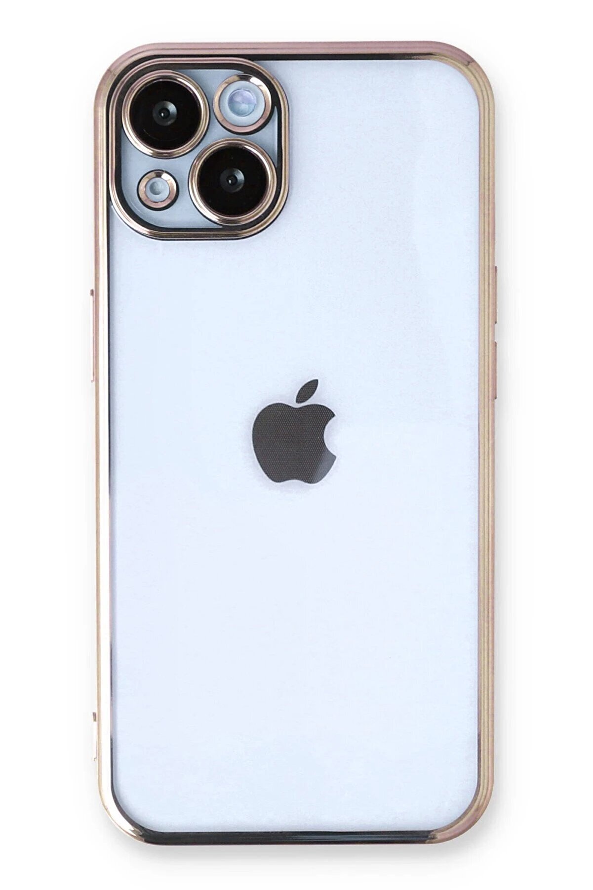 CepteToptan iPhone 14 Kılıf Lensli Silikon - Gold - DROPX3495-6956