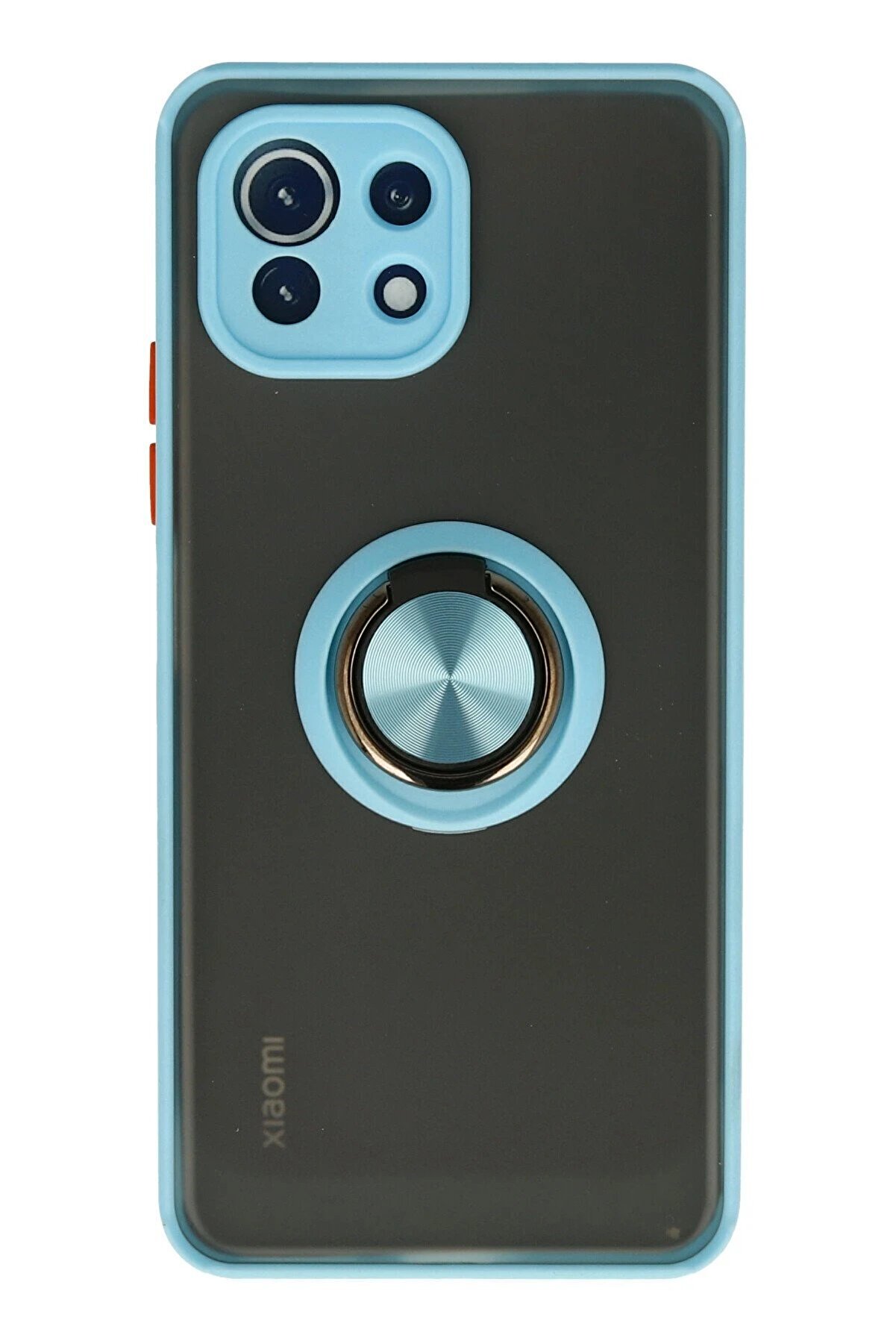 CepteToptan Xiaomi Mİ 11 Lite Kılıf Montreal Yüzüklü Silikon Kapak - Buz Mavi - DROPX8913-4502