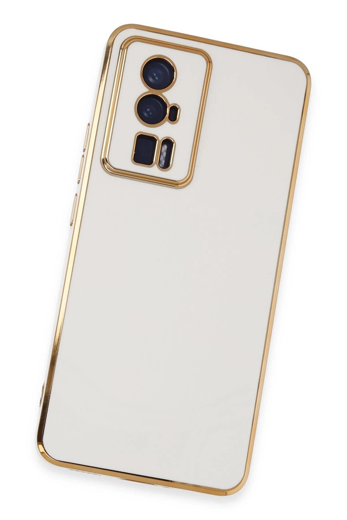 Xi̇aomi̇ Poco F5 Pro Kılıf Volet Si̇li̇kon - Beyaz - Dropx4723-3614