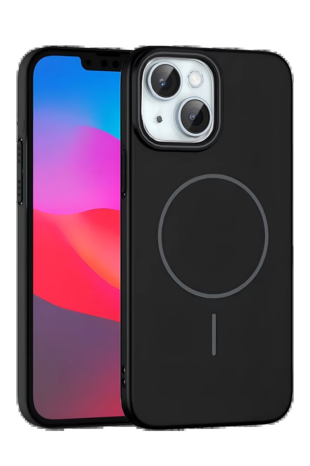 CepteToptan iPhone 15 Plus Broş Magsafe Kapak - Siyah - DROPX8739-8752