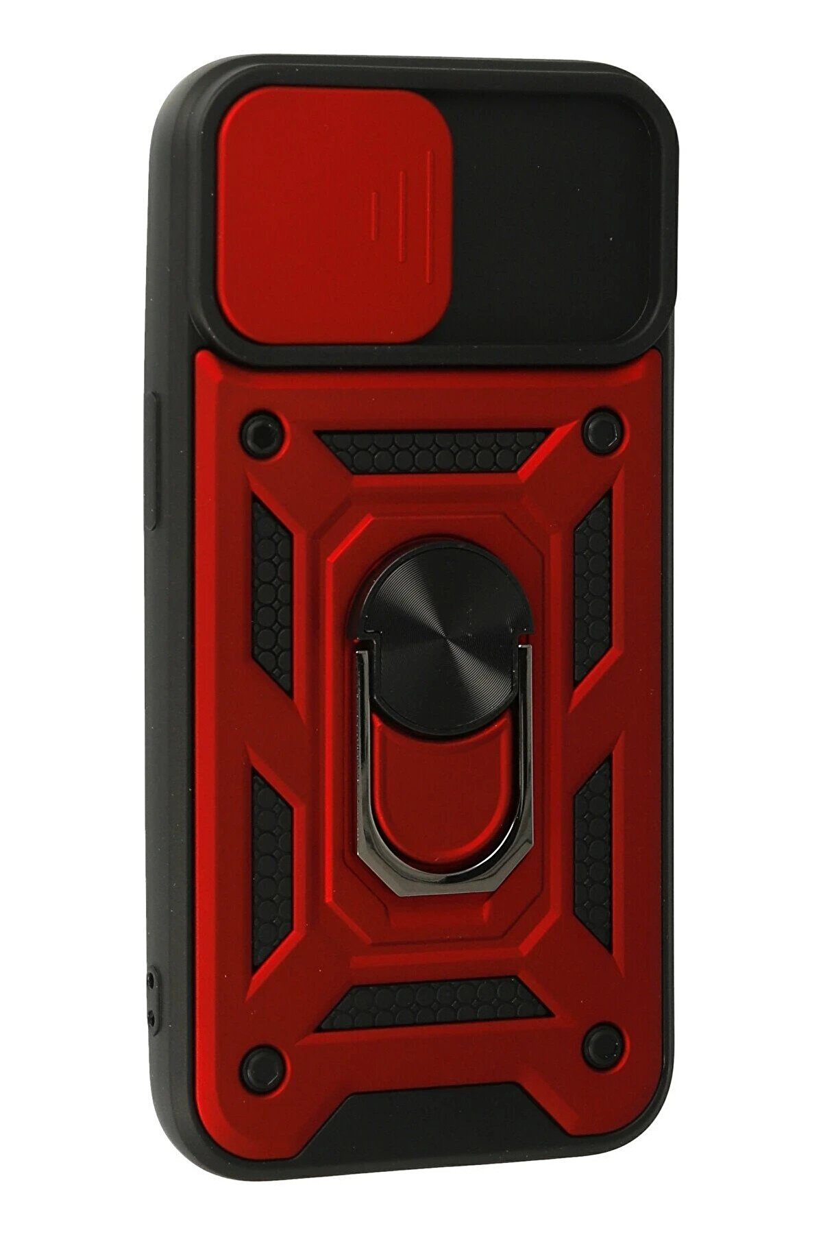 İphone 15 Kılıf Pars Lens Yüzüklü Si̇li̇kon - Kırmızı - Dropx7050-2838