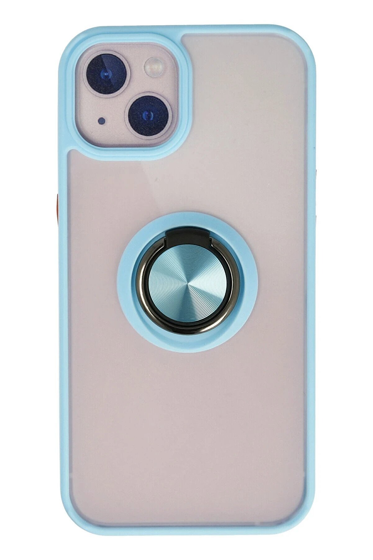 CepteToptan iPhone 15 Kılıf Montreal Yüzüklü Silikon Kapak - Buz Mavi - DROPX7315-2597