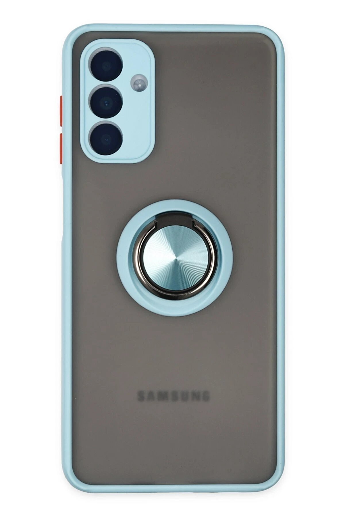 CepteToptan Samsung Galaxy A04S Kılıf Montreal Yüzüklü Silikon Kapak - Buz Mavi - DROPX5768-5908