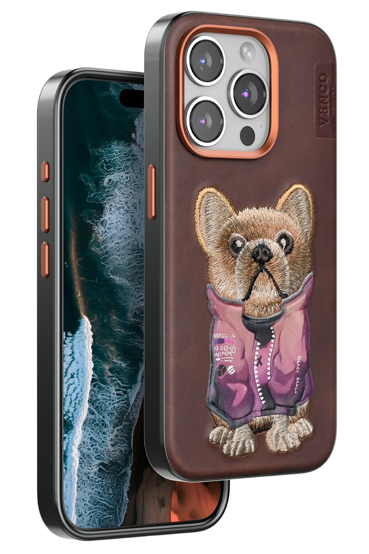 İphone 11 Cute Desenli̇ Kapak - Koyu Kahve - Dropx8696-9598