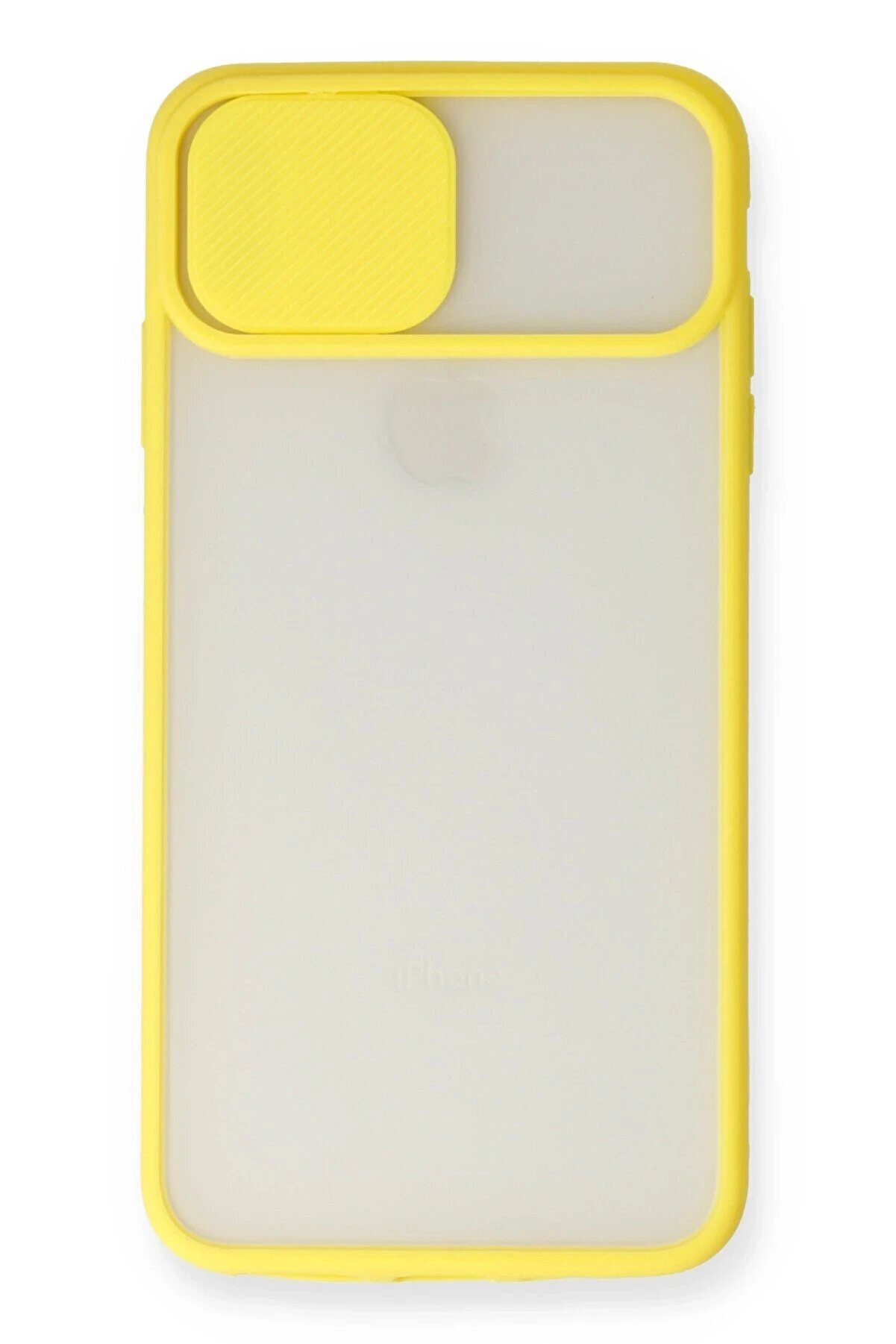 İphone X Kılıf Palm Buzlu Kamera S&uuml;rg&uuml;l&uuml; Si̇li̇kon - Sarı - Dropx4056-7393