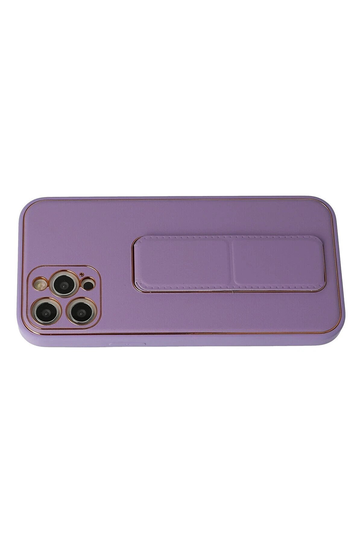 İphone 12 Pro Kılıf Coco Deri̇ Standlı Kapak - Li̇la - Dropx3071-6495