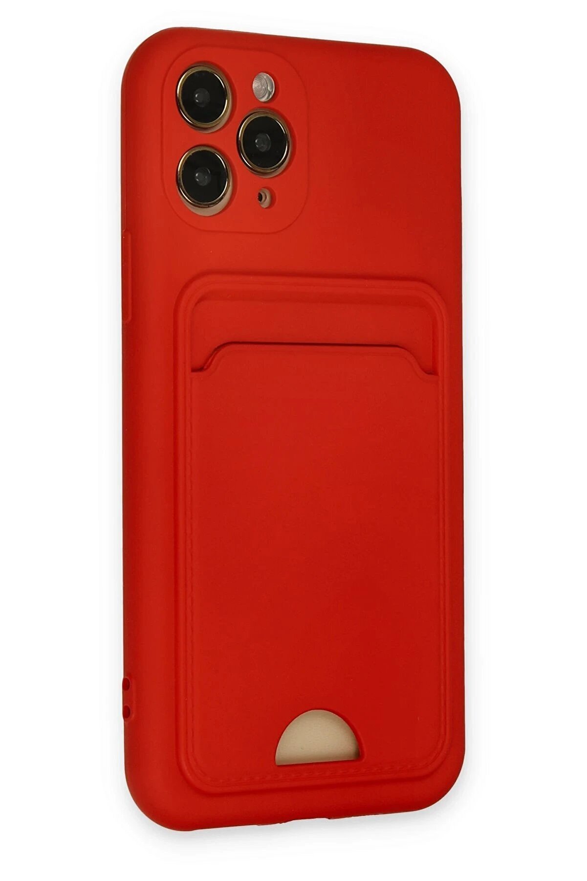 İphone 11 Pro Kılıf Kelvi̇n Kartvi̇zi̇tli̇ Si̇li̇kon - Kırmızı - Dropx7624-9658