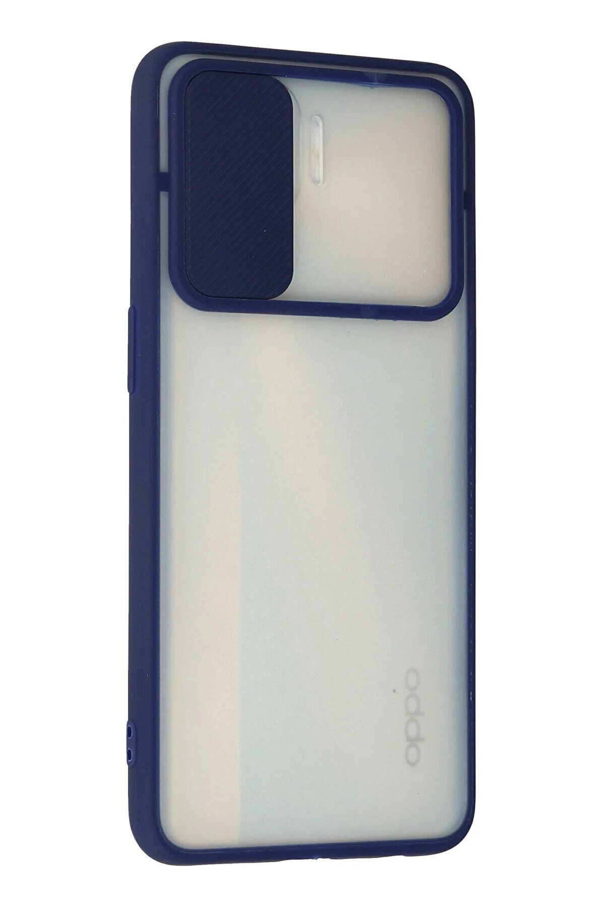 Oppo Reno 4 Li̇te Kılıf Palm Buzlu Kamera Sürgülü Si̇li̇kon - Laci̇vert - Dropx6988-7707