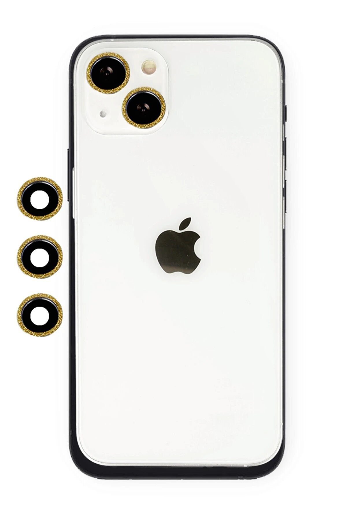 CepteToptan iPhone 14 Shine Kamera Lens - Gold - DROPX9201-1739