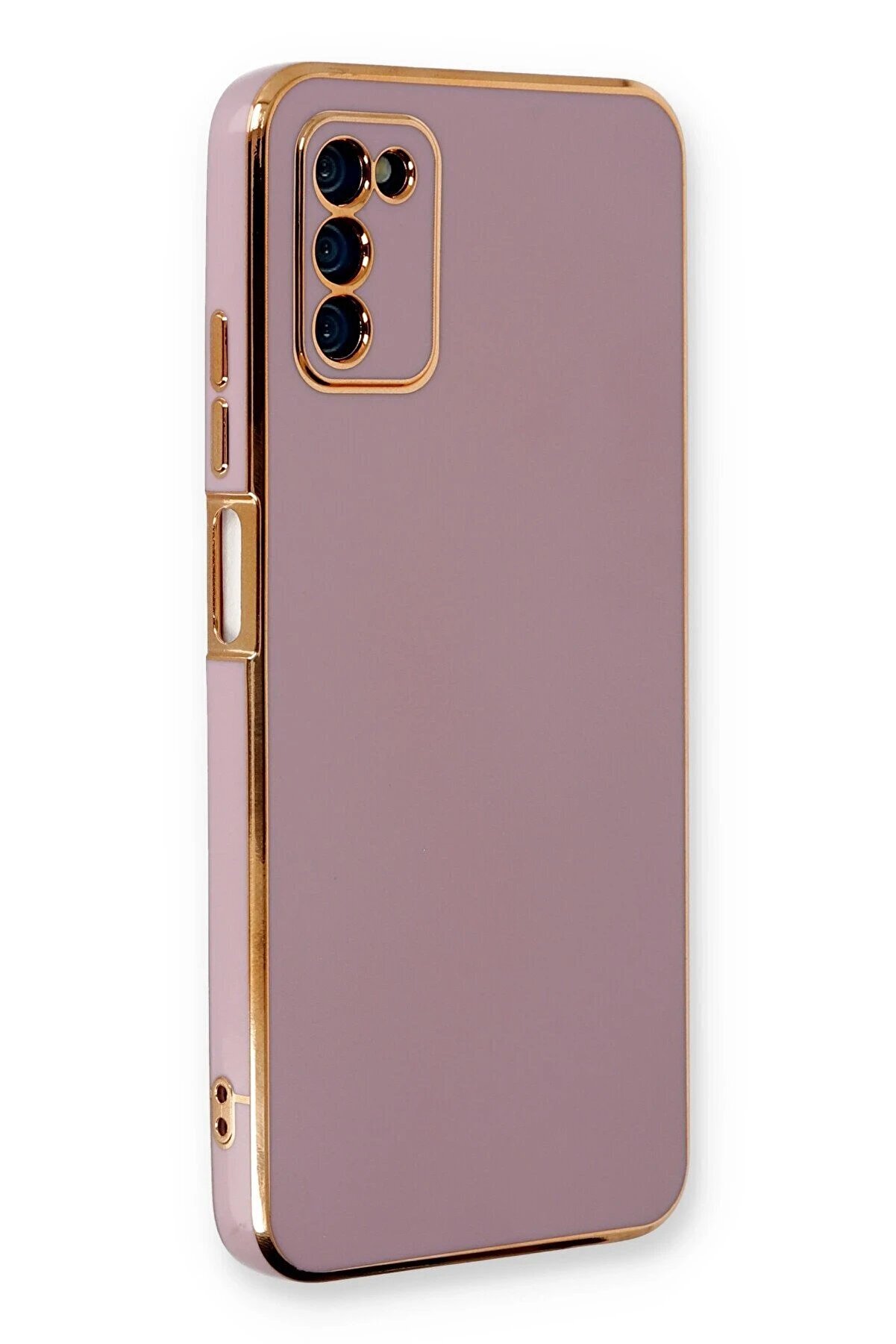 CepteToptan Samsung Galaxy A03S Kılıf Volet Silikon - Mor - DROPX4557-4567