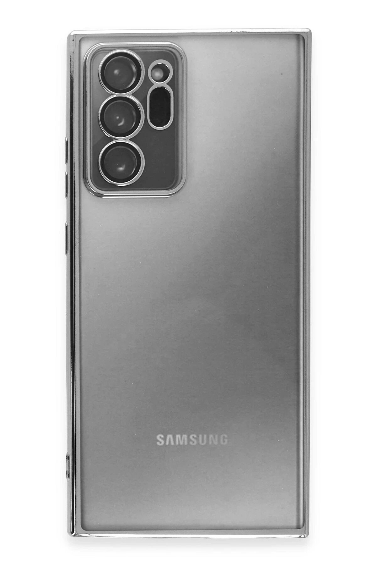 Samsung Galaxy Note 20 Ultra Kılıf Lensli̇ Si̇li̇kon - G&uuml;m&uuml;ş - Dropx2062-7316