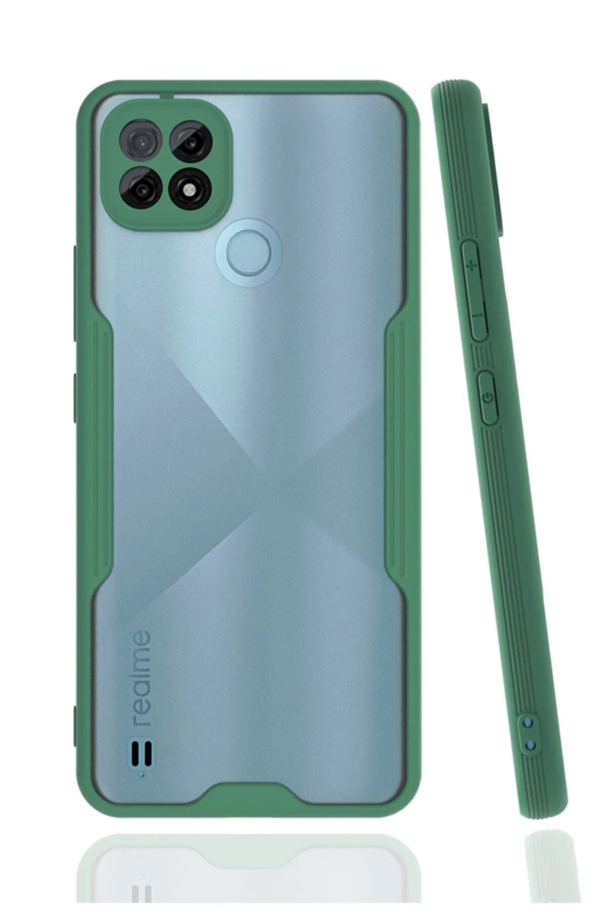 Realme C21 Kılıf Plati̇n Si̇li̇kon - Yeşi̇l - Dropx2826-6439