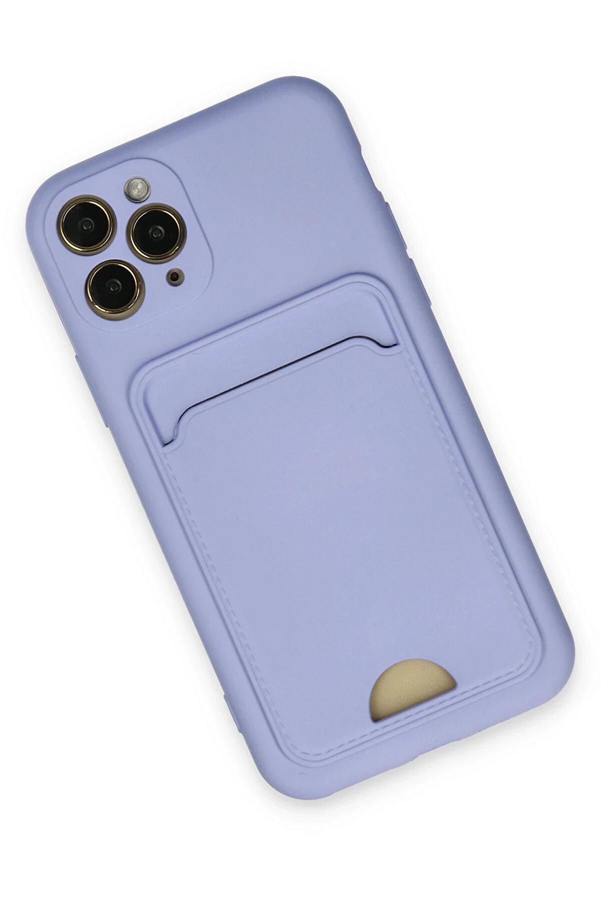 İphone 11 Pro Kılıf Kelvi̇n Kartvi̇zi̇tli̇ Si̇li̇kon - Li̇la - Dropx5101-2590