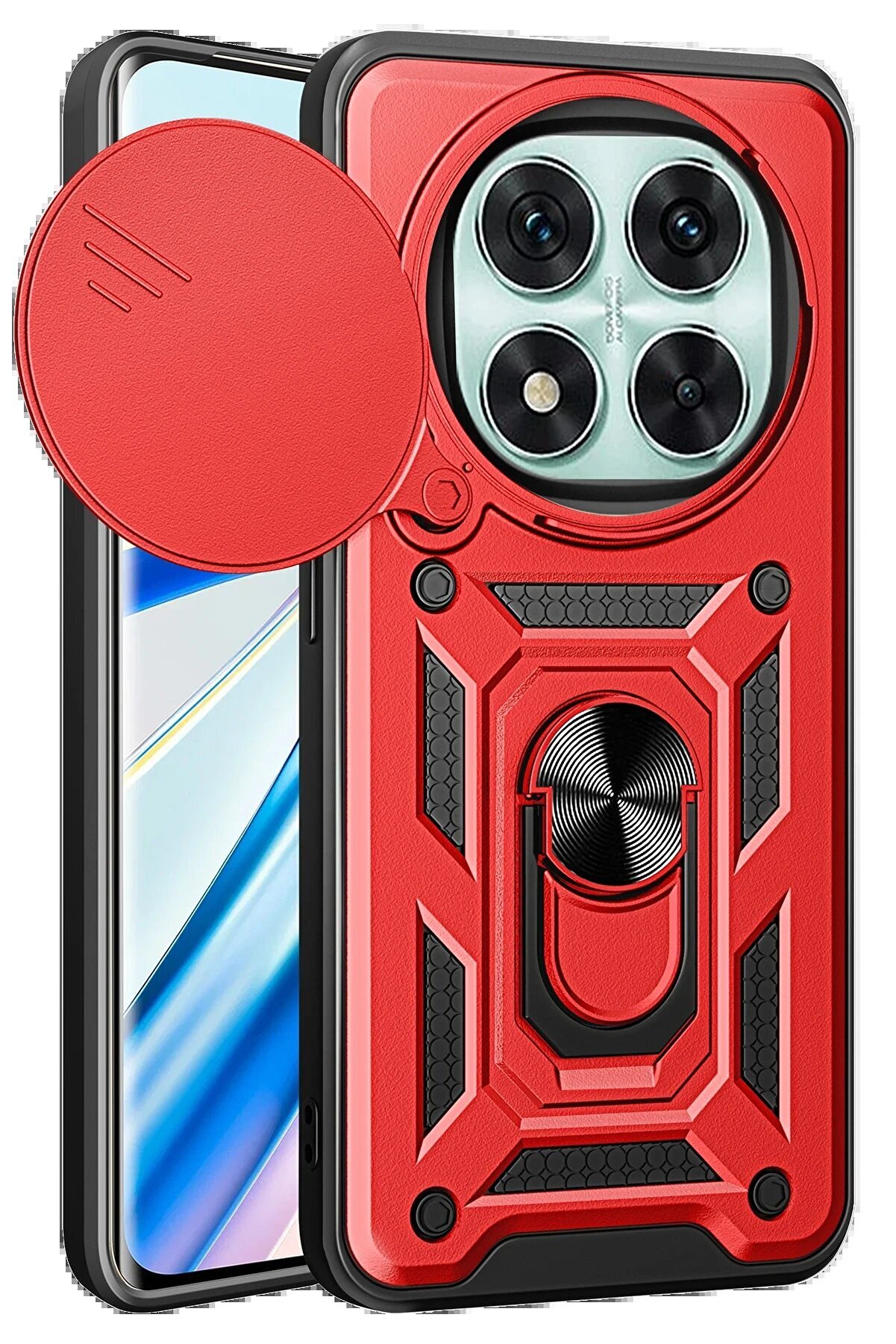 CepteToptan Xiaomi Redmi Note 14 Pro 5G Kılıf Pars Lens Y&uuml;z&uuml;kl&uuml; Silikon - Kırmızı - DROPX7487-6455