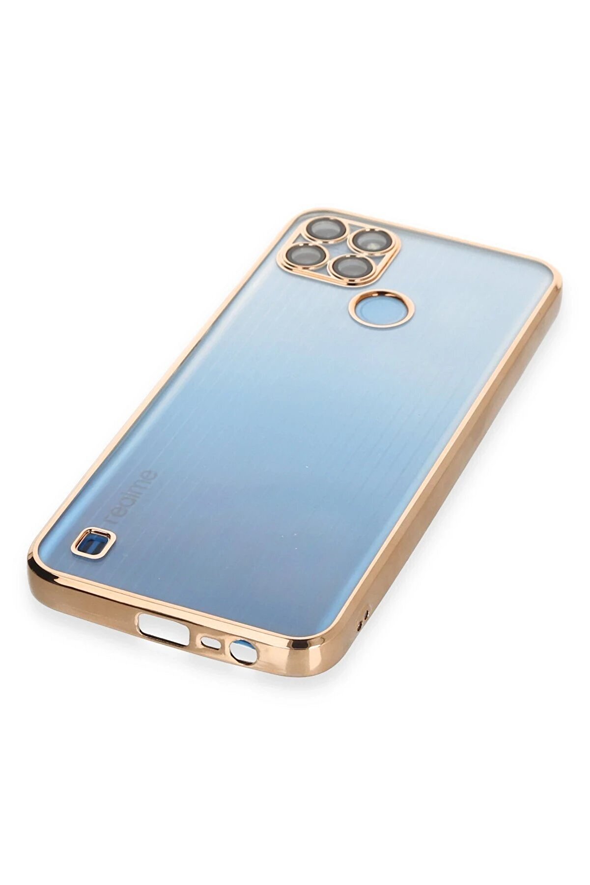 Realme C25Y Kılıf Lensli̇ Si̇li̇kon - Gold - Dropx8266-2866