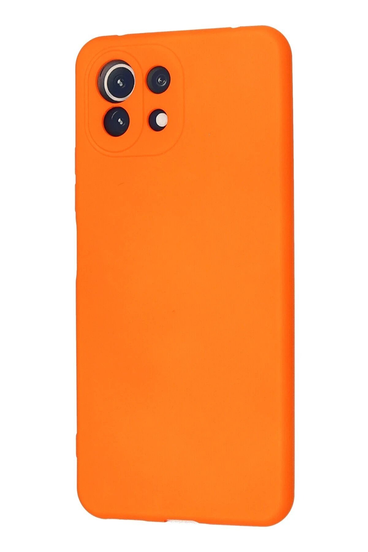 Xi̇aomi̇ Mi̇ 11 Li̇te Kılıf Nano İçi̇ Kadi̇fe Si̇li̇kon - Turuncu - Dropx2163-4399