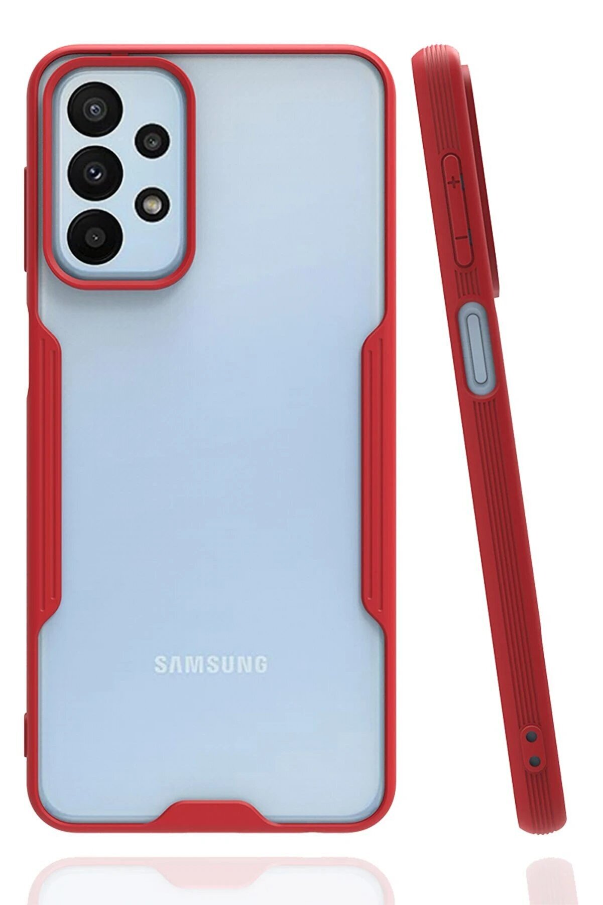 CepteToptan Samsung Galaxy A23 4G Kılıf Platin Silikon - Kırmızı - DROPX6249-6329