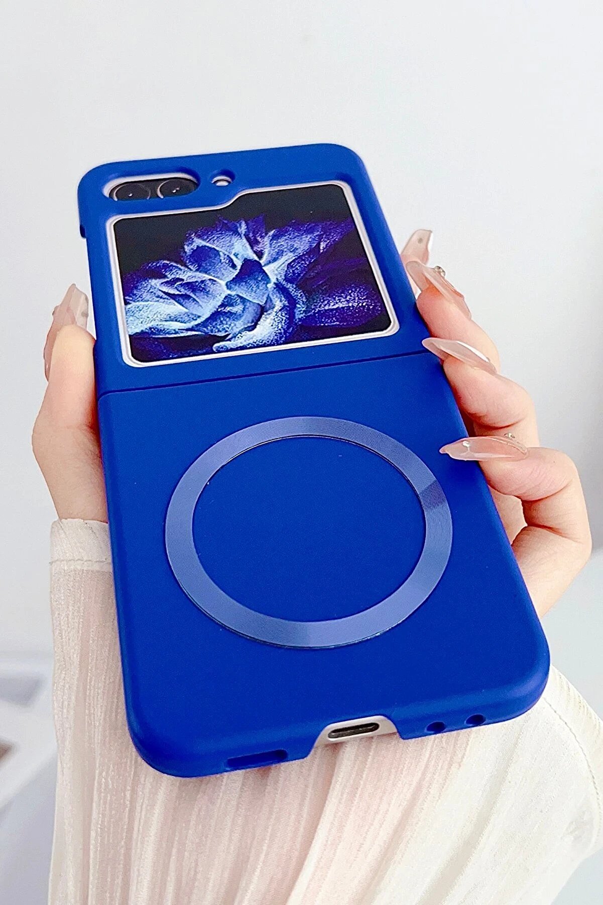 Samsung Galaxy Z Fli̇p 5 Kılıf Mata Fold Kapak - Li̇la - Dropx7606-4922