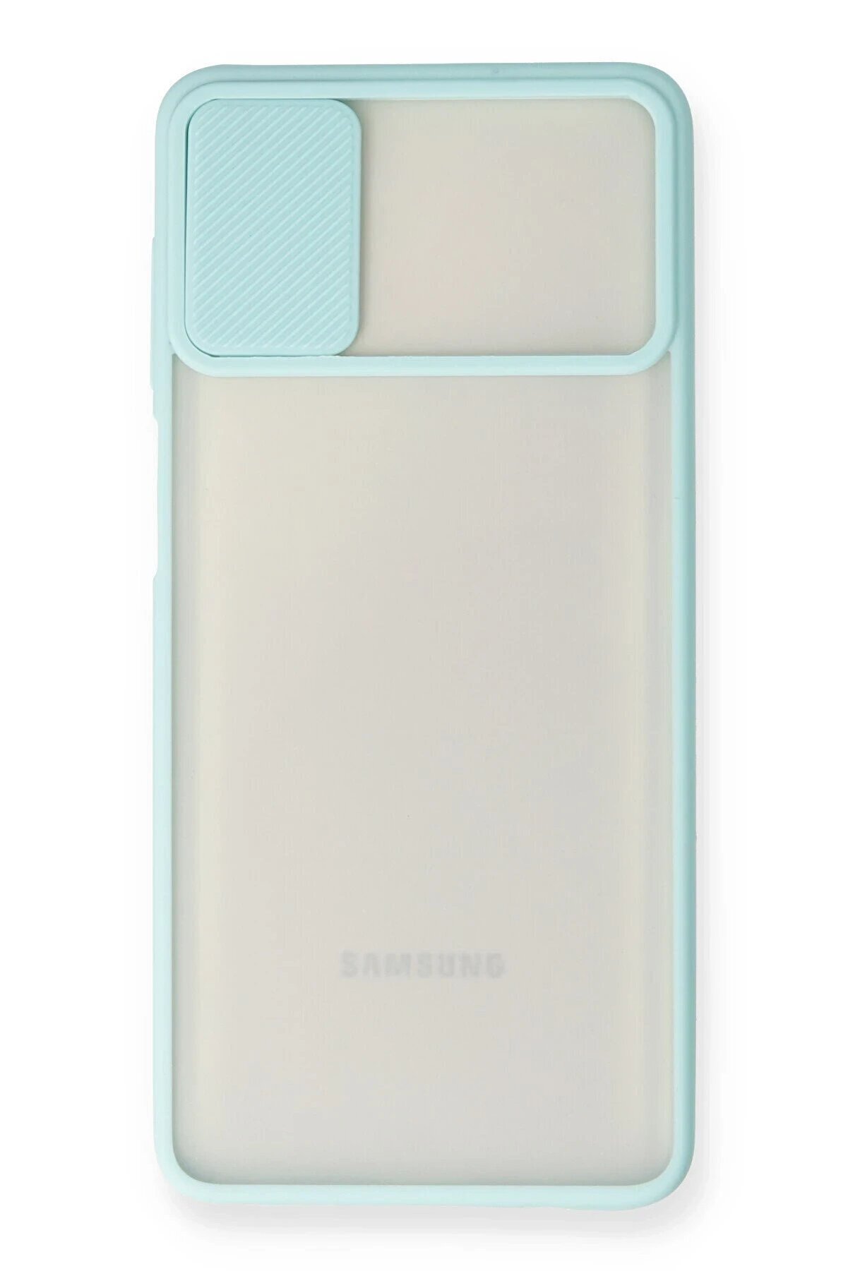 Samsung Galaxy M51 Kılıf Palm Buzlu Kamera Sürgülü Si̇li̇kon - Turkuaz - Dropx8372-2776