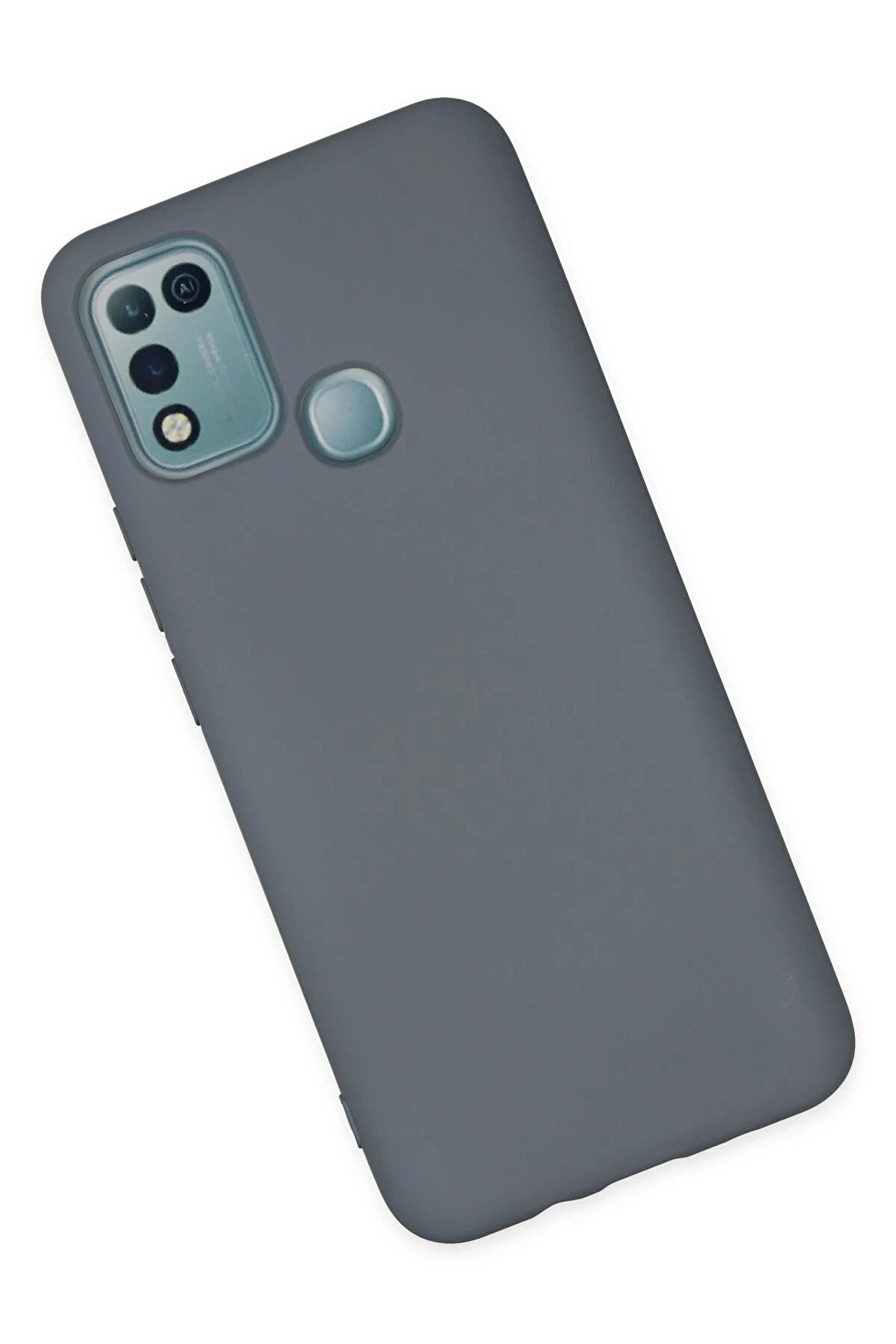 İnfi̇ni̇x Hot 10 Play Kılıf Nano İ&ccedil;i̇ Kadi̇fe Si̇li̇kon - Gri̇ - Dropx9806-3218