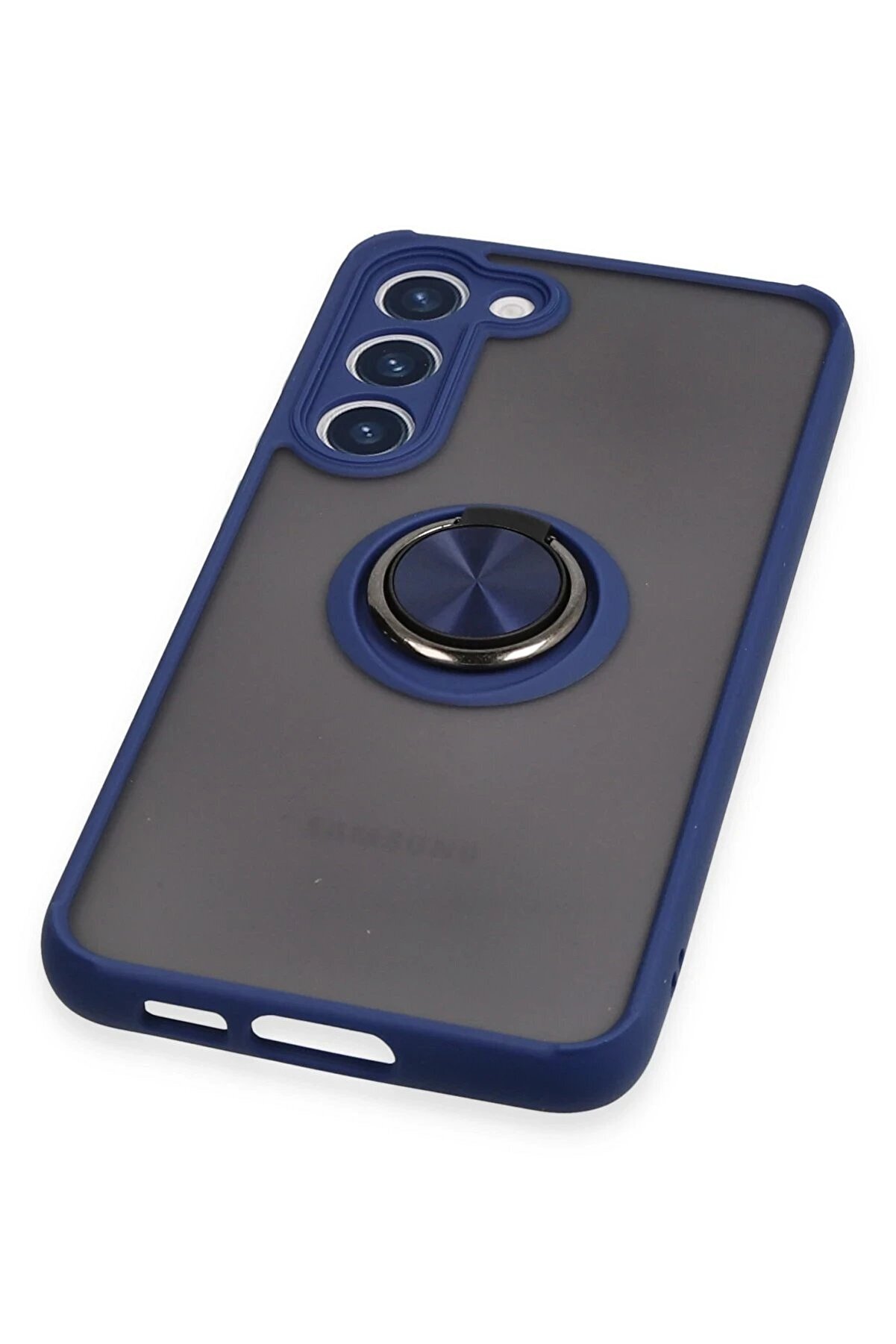 Samsung Galaxy S23 Plus Kılıf Montreal Yüzüklü Si̇li̇kon Kapak - Laci̇vert - Dropx1274-3854