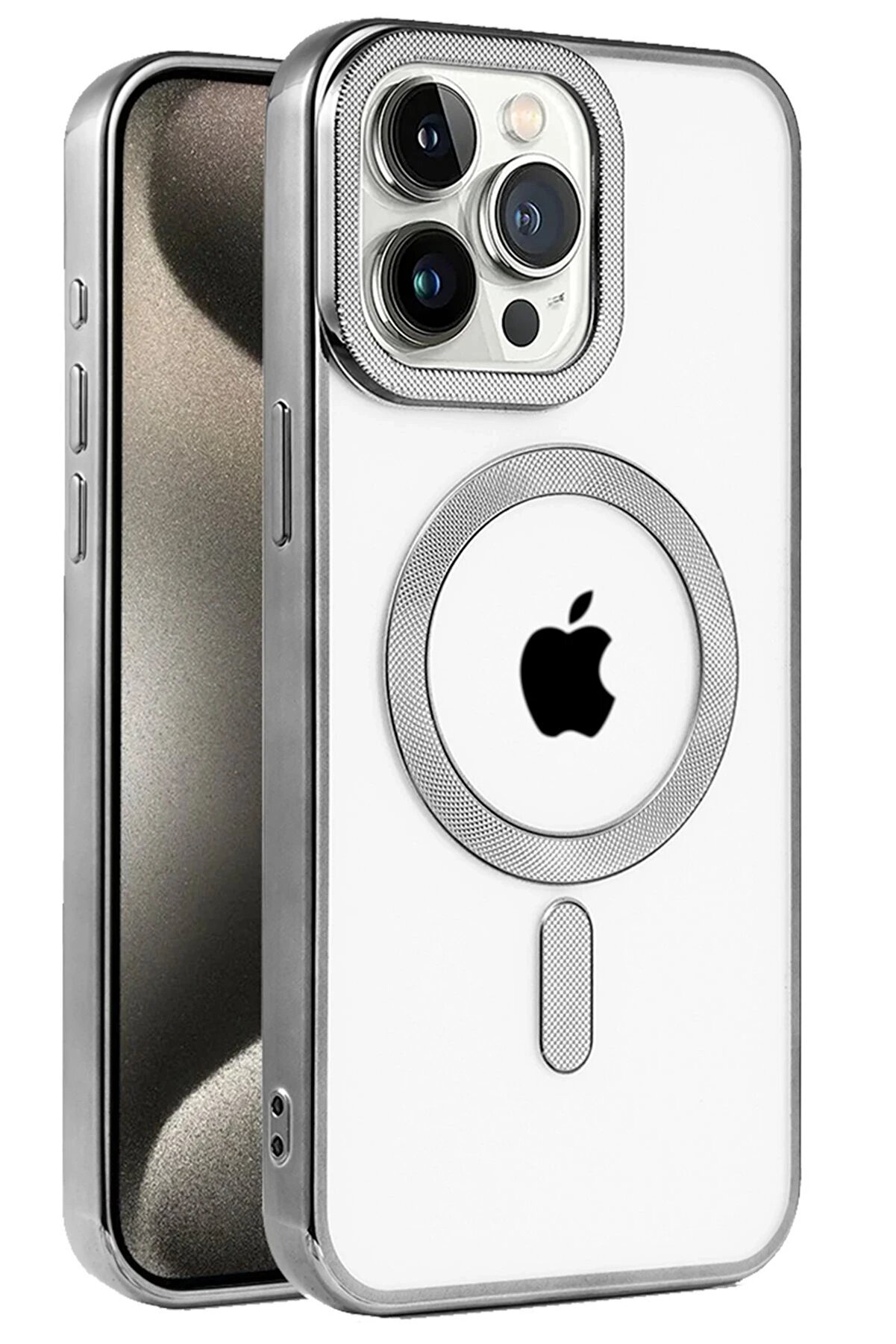 CepteToptan iPhone 15 Pro Max Kılıf Kronos Magsafe Kapak - Titanyum Gri - DROPX8469-3651