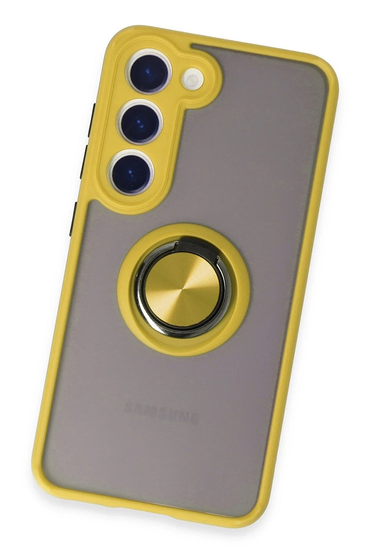 Samsung Galaxy S23 Kılıf Montreal Y&uuml;z&uuml;kl&uuml; Si̇li̇kon Kapak - Sarı - Dropx4611-6256